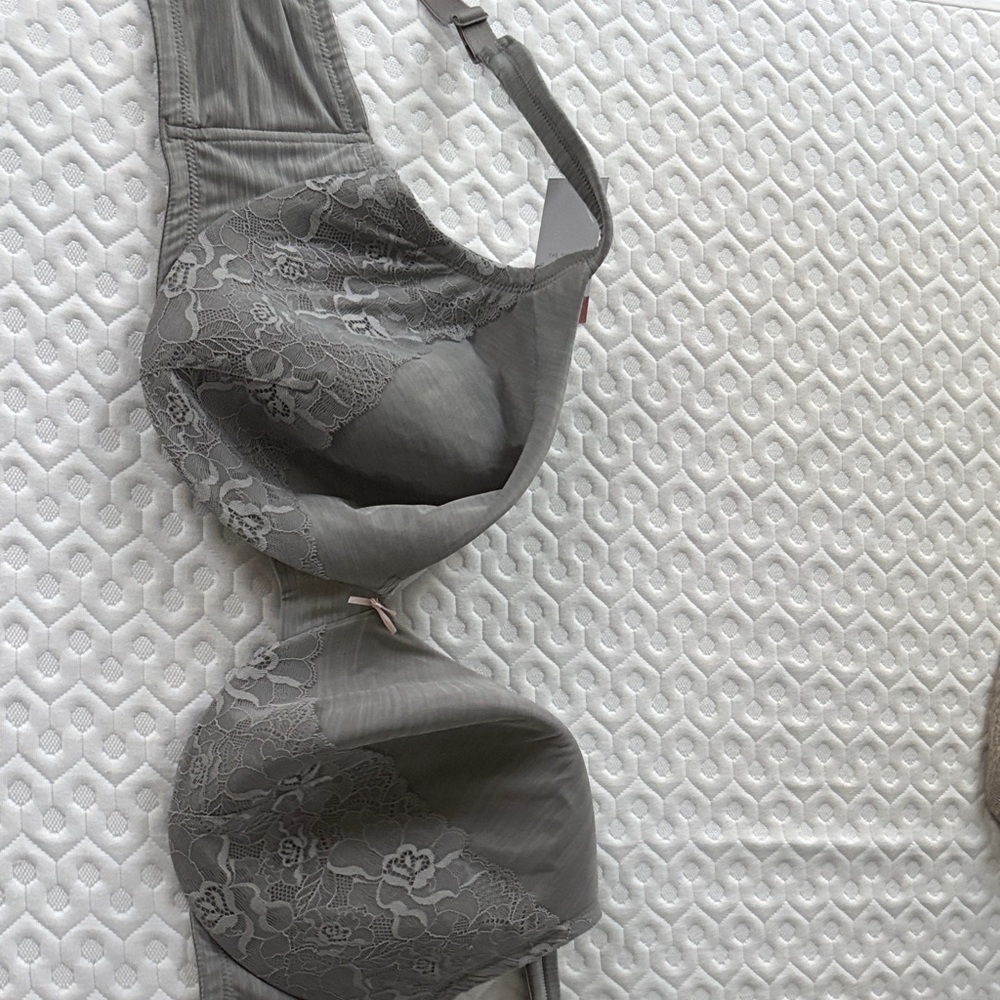 Cacique Gray Lace Full Coverage Bra
